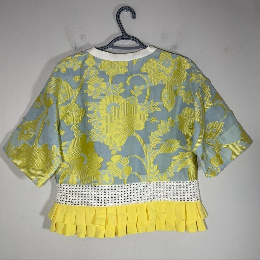 Capucci Made in Italy Embroidered Floral Top with Fringe Hem size S - Picture 7 of 11